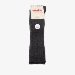 Bisgaard X Cóndor Merino Wool Rib Knee High Socks Marengo