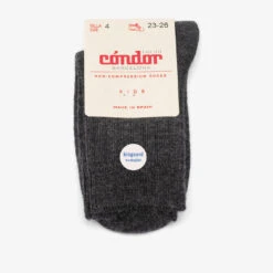 Bisgaard X Cóndor Merino Wool Rib Short Socks Marengo