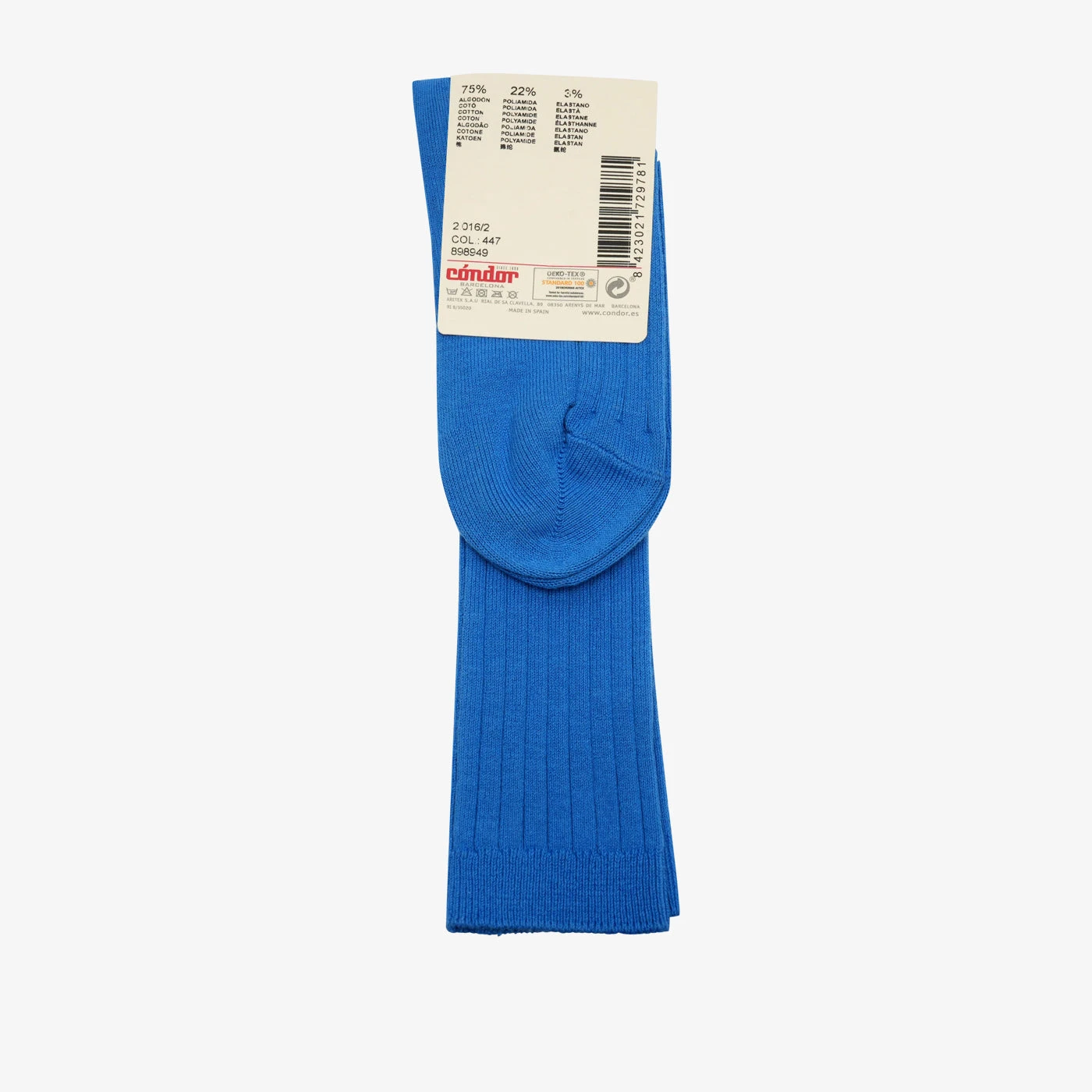 Bisgaard X Cóndor Cotton Rib Knee High Socks Eletric Blue 2 Bisgaard X Cóndor Cotton Rib Knee High Socks Eletric Blue – Bild 2